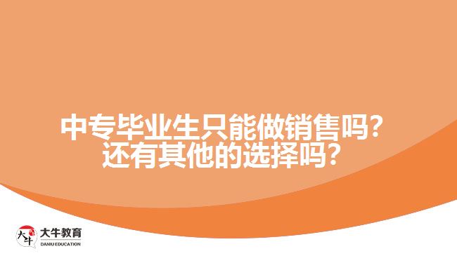 中專畢業(yè)生只能做銷售嗎？還有其他的選擇嗎？