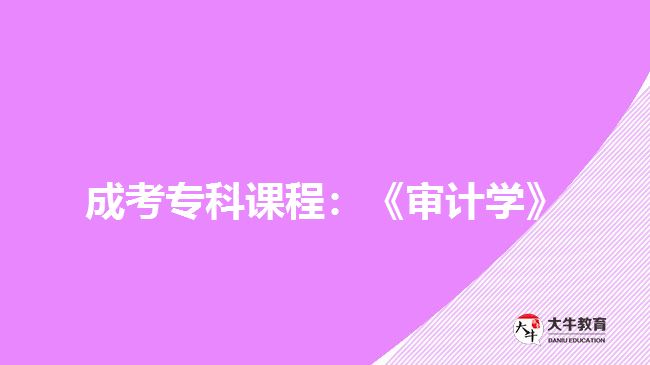 成考專科課程：《審計(jì)學(xué)》