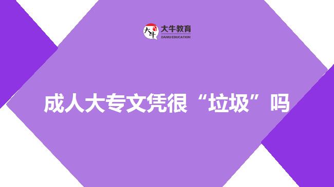 成人大專文憑很&ldquo;垃圾&rdquo;嗎