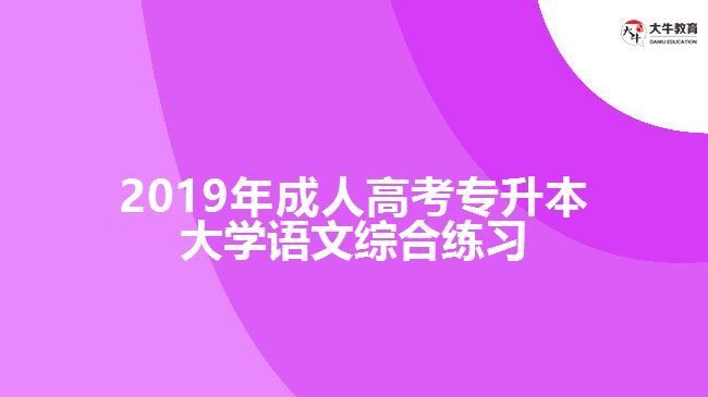 2019年成人高考專升本大學(xué)語(yǔ)文綜合練習(xí)
