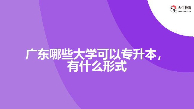 廣東哪些大學(xué)可以專升本，有什么形式