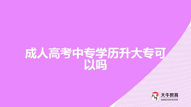 成人高考中專學(xué)歷升大專可以嗎