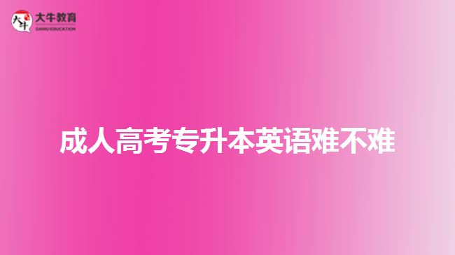 成人高考專升本英語(yǔ)難不難