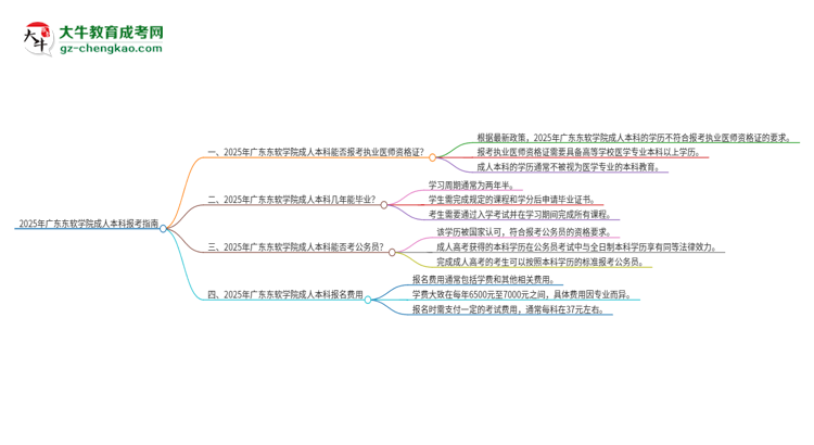 2025年廣東東軟學(xué)院成人本科可否報(bào)考執(zhí)業(yè)醫(yī)師資格證？思維導(dǎo)圖
