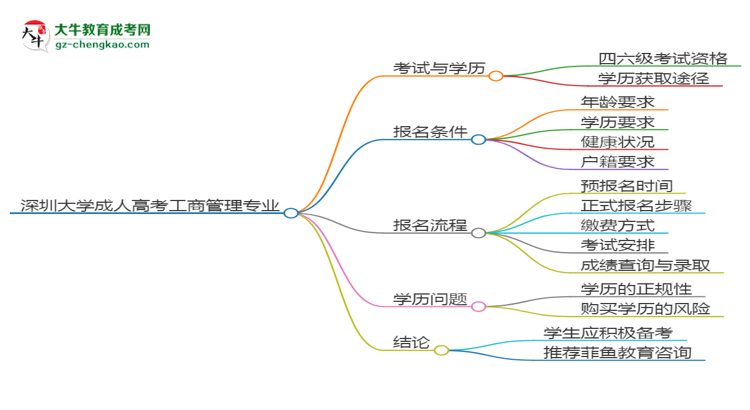 深圳大學(xué)2025年成考工商管理專業(yè)生可不可以考四六級(jí)？思維導(dǎo)圖