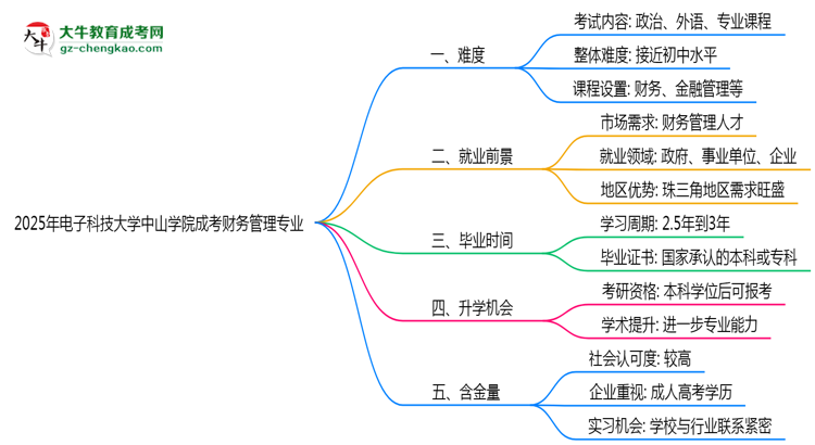 2025年電子科技大學(xué)中山學(xué)院成考財(cái)務(wù)管理專業(yè)難不難？思維導(dǎo)圖