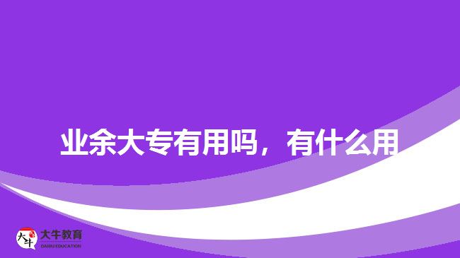 業(yè)余大專有用嗎，有什么用