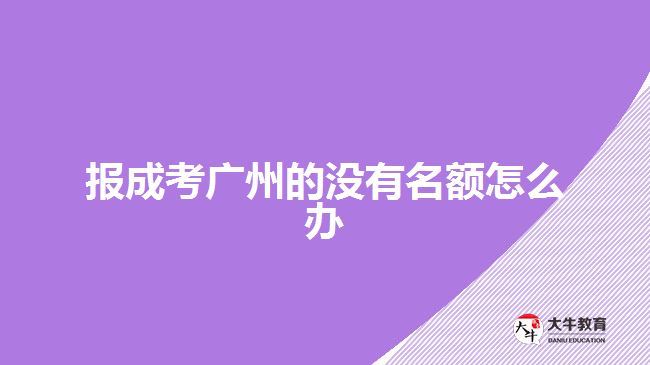 報(bào)成考廣州的沒(méi)有名額怎么辦