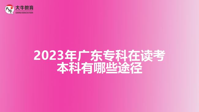 廣東?？圃谧x考本科有哪些途徑