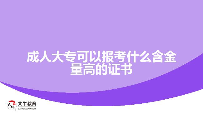 成人大專可以報考什么含金量高的證書