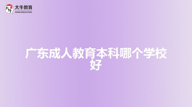 廣東成人教育本科哪個學校好