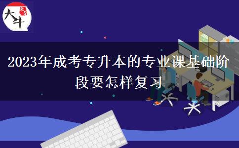 2023年成考專升本的專業(yè)課基礎(chǔ)階段要怎樣復(fù)習(xí) 2023年成考專升本的專業(yè)課基礎(chǔ)階段要怎樣復(fù)習(xí)
