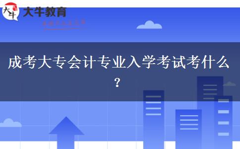 成考大專會計專業(yè)入學(xué)考試考什么？