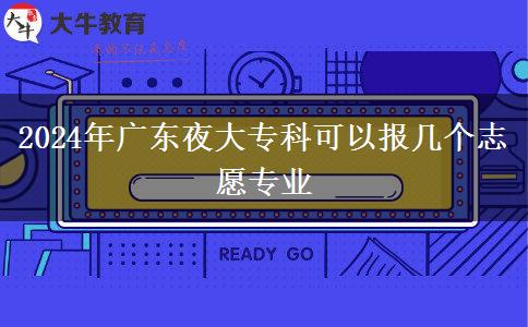 2024年廣東夜大專科可以報幾個志愿專業(yè)