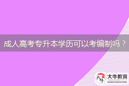 成人高考專升本學(xué)歷可以考編制嗎？