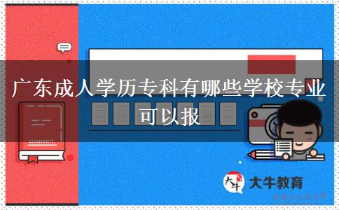 廣東成人學(xué)歷?？朴心男W(xué)校專業(yè)可以報