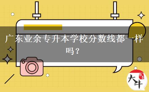 廣東業(yè)余專升本學(xué)校分?jǐn)?shù)線都一樣嗎？