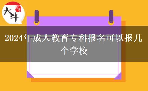 2024年成人教育專科報名可以報幾個學校