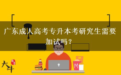 廣東成人高考專(zhuān)升本考研究生需要加試嗎？