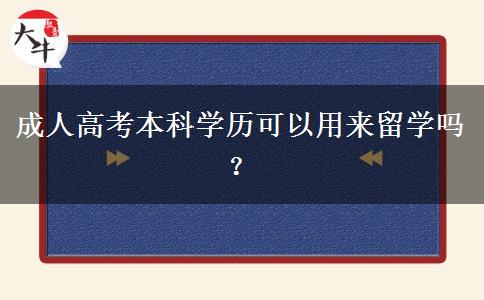 成人高考本科學(xué)歷可以用來留學(xué)嗎？
