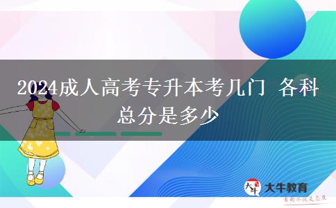 2024成人高考專(zhuān)升本考幾門(mén) 各科總分是多少