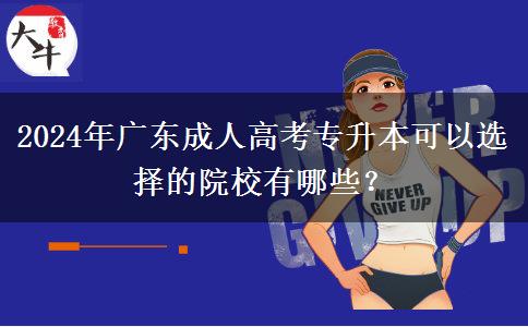 2024年廣東成人高考專升本可以選擇的院校有哪些？