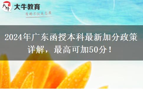 2024年廣東函授本科最新加分政策詳解，最高可加50分！