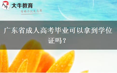 廣東省成人高考畢業(yè)可以拿到學(xué)位證嗎？
