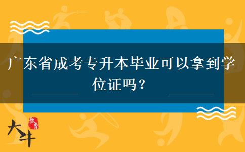 廣東省成考專升本畢業(yè)可以拿到學(xué)位證嗎？