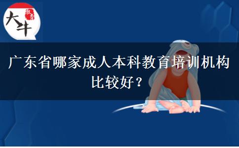 廣東省哪家成人本科教育培訓(xùn)機構(gòu)比較好？