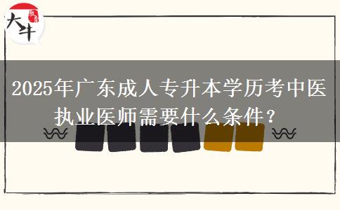 2025年廣東成人專(zhuān)升本學(xué)歷考中醫(yī)執(zhí)業(yè)醫(yī)師需要什么條件？