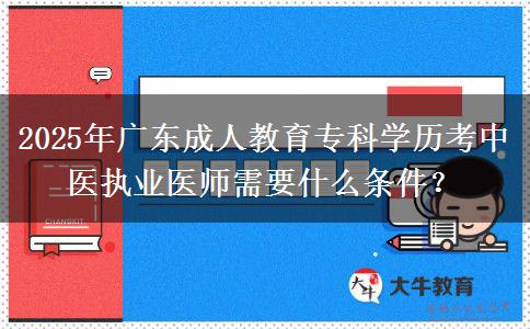 2025年廣東成人教育?？茖W(xué)歷考中醫(yī)執(zhí)業(yè)醫(yī)師需要什么條件？