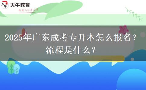 2025年廣東成考專(zhuān)升本怎么報(bào)名？流程是什么？