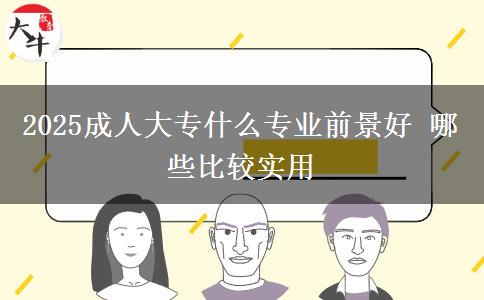 2025成人大專什么專業(yè)前景好 哪些比較實用