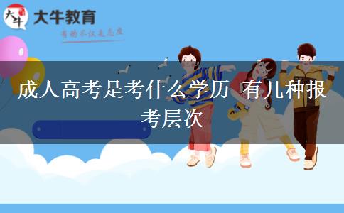 成人高考是考什么學(xué)歷 有幾種報(bào)考層次