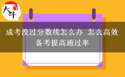 成考沒(méi)過(guò)分?jǐn)?shù)線怎么辦 怎么高效備考提高通過(guò)率