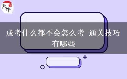 成考什么都不會(huì)怎么考 通關(guān)技巧有哪些