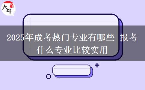 2025年成考熱門專業(yè)有哪些 報考什么專業(yè)比較實用