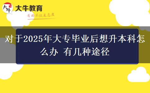 對于2025年大專畢業(yè)后想升本科怎么辦 有幾種途徑
