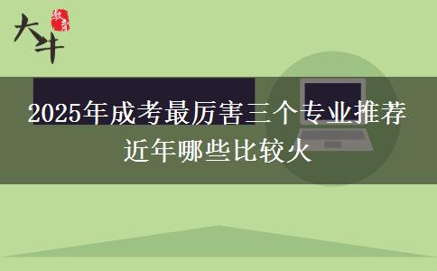2025年成考最厲害三個專業(yè)推薦 近年哪些比較火