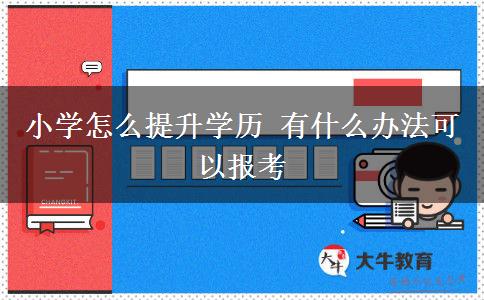 小學(xué)怎么提升學(xué)歷 有什么辦法可以報考