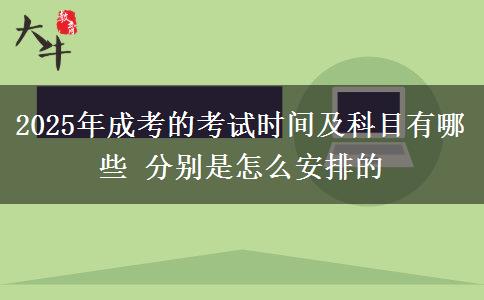 2025年成考的考試時(shí)間及科目有哪些 分別是怎么安排的