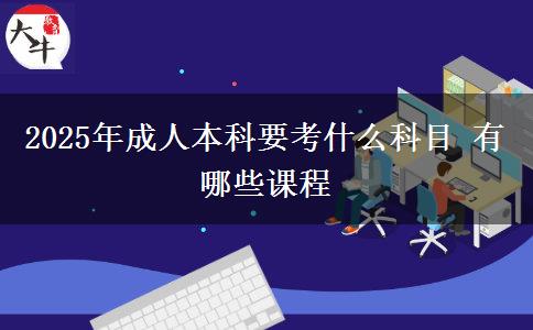 2025年成人本科要考什么科目 有哪些課程