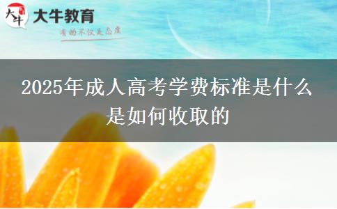 2025年成人高考學(xué)費(fèi)標(biāo)準(zhǔn)是什么 是如何收取的