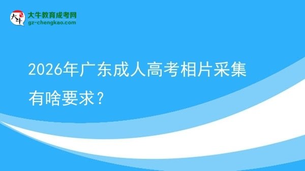 2026年廣東成人高考相片采集有啥要求？圖片