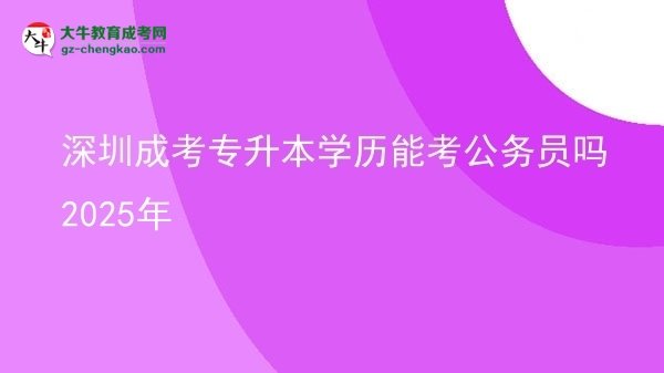 深圳成考專升本學(xué)歷能考公務(wù)員嗎2025年圖片