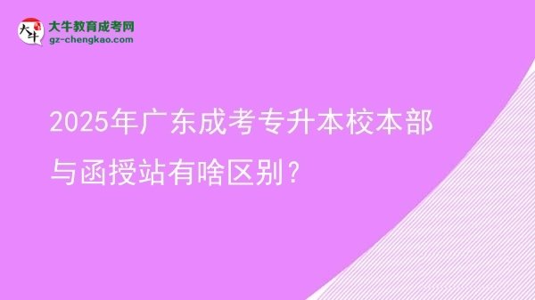 2025年廣東成考專升本校本部與函授站有啥區(qū)別？圖片