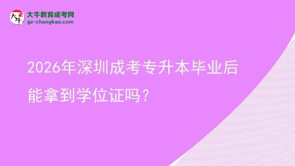 2026年深圳成考專升本畢業(yè)后能拿到學位證嗎？圖片
