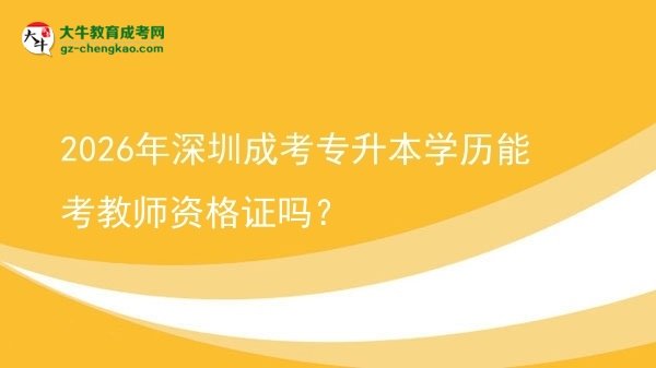2026年深圳成考專升本學歷能考教師資格證嗎？圖片